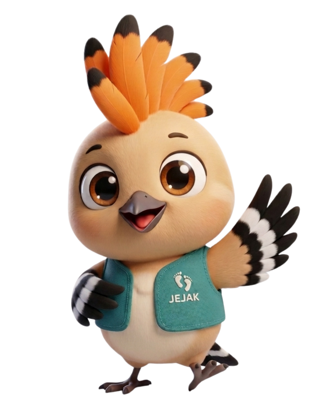 JEJI, maskot burung hudhud, sedang melambai memberi salam